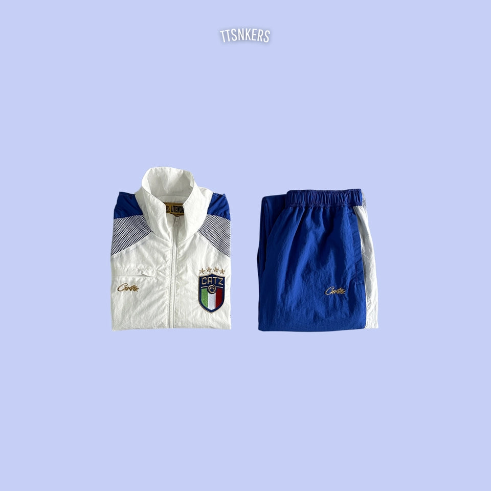 Conjunto Corteiz Tactel Italia Branco/Azul