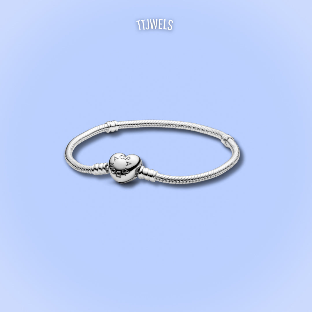 Bracelete Pandora - Prata - Fecho de Coração
