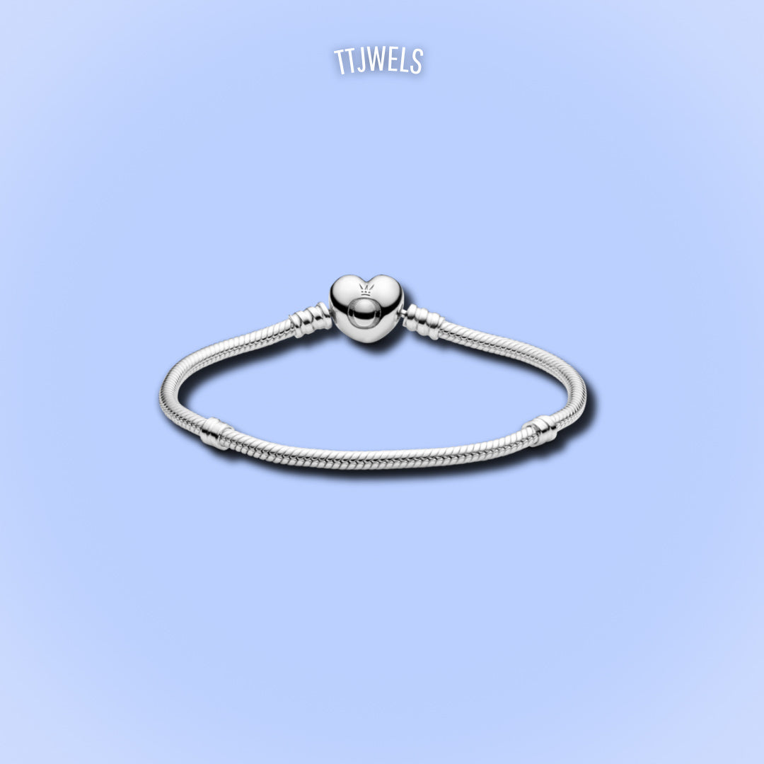 Bracelete Pandora - Prata - Fecho de Coração