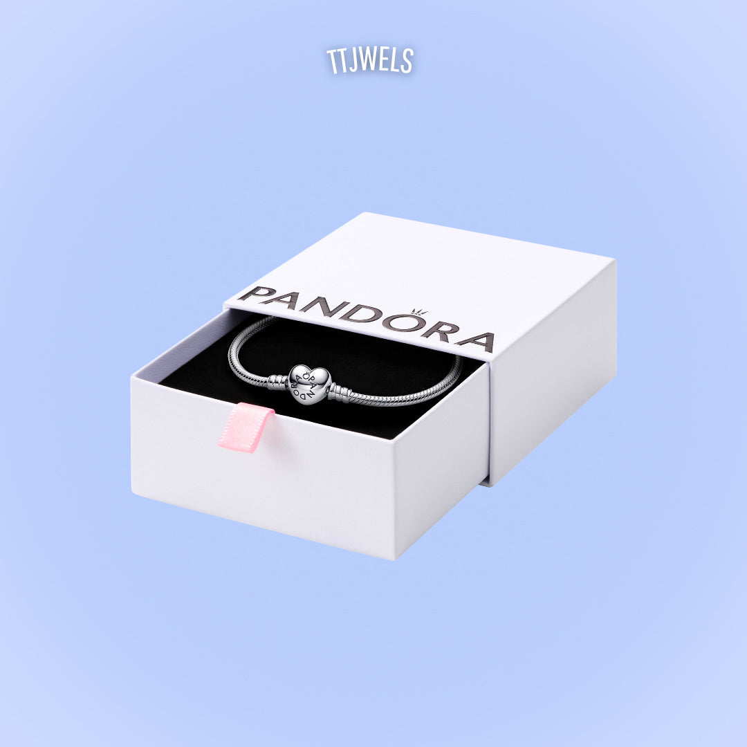 Bracelete Pandora - Prata - Fecho de Coração